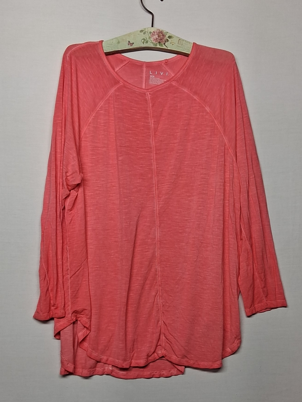 Livi Active Coral Slub Long-Sleeve Pullover